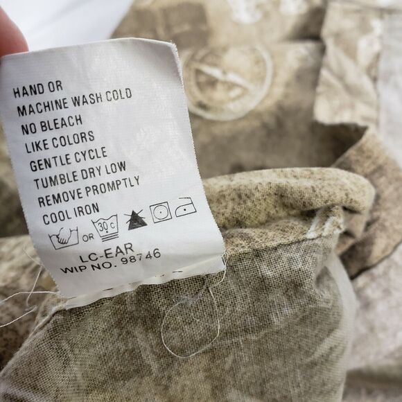 Woolrich Mens Shirt Size Large Camping Short Sleeve Button Brown All Over Print - Picture 7 of 10